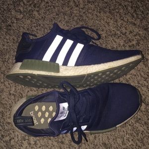 Blue Adidas Boost tennis shoes